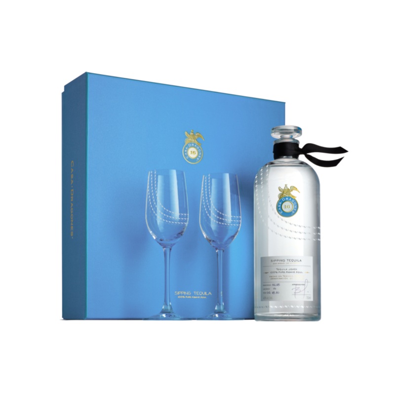 CASA DRAGONES TEQUILA JOVEN 80 W/ 2 GLASSES 750ML 750ML