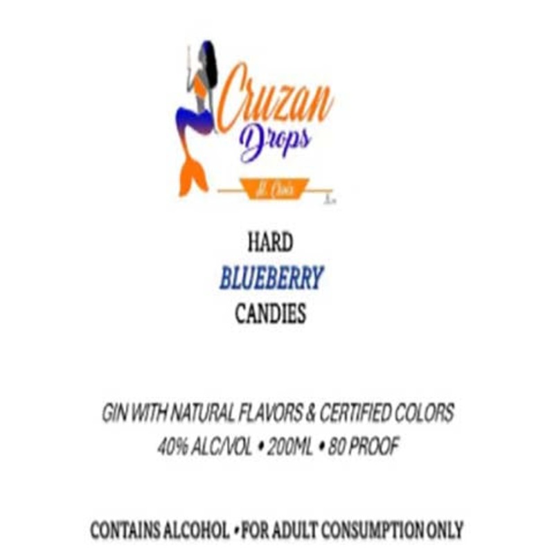 Cruzan Drops Hard Blueberry Candies 200ML BTL