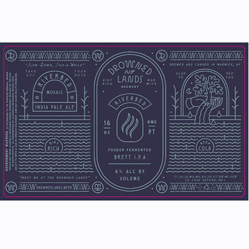 Drowned Lands Riverbed Foeder Fermented Brett IPA 16OZ SINGLE CAN