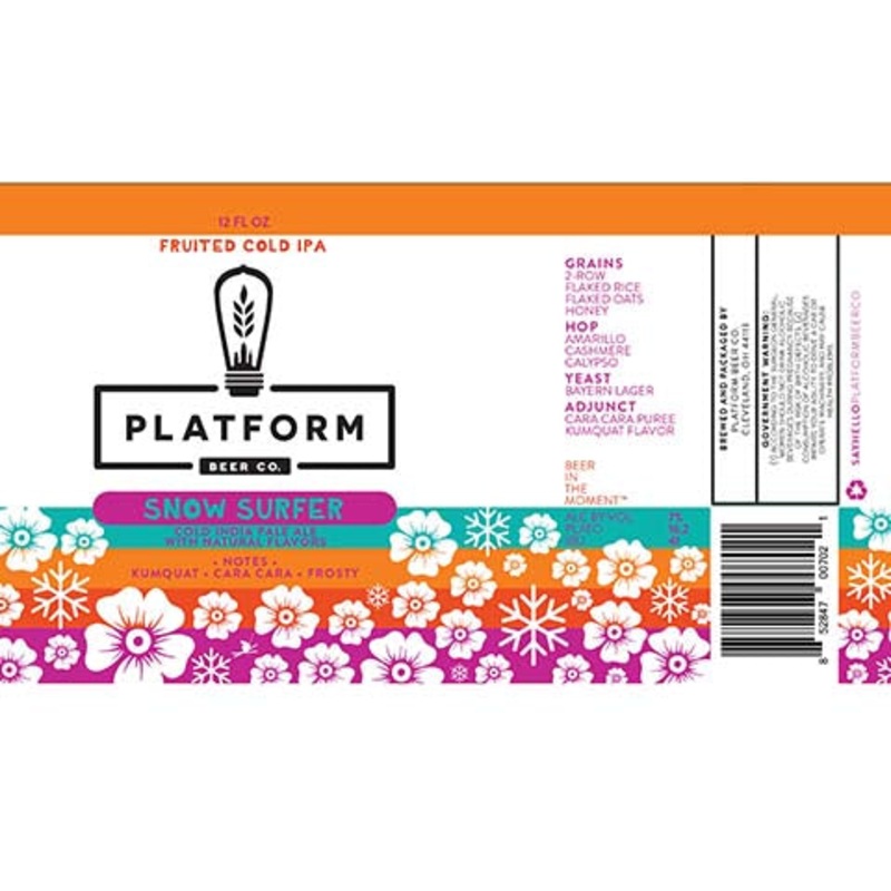 Platform Beer Snow Surfer IPA 12OZ CAN