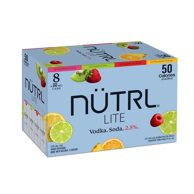 NUTRL VODKA SODA LITE 2.5% MIXER 355ML 8PK CAN @ Emerald Hills [1057077] 2840 ml