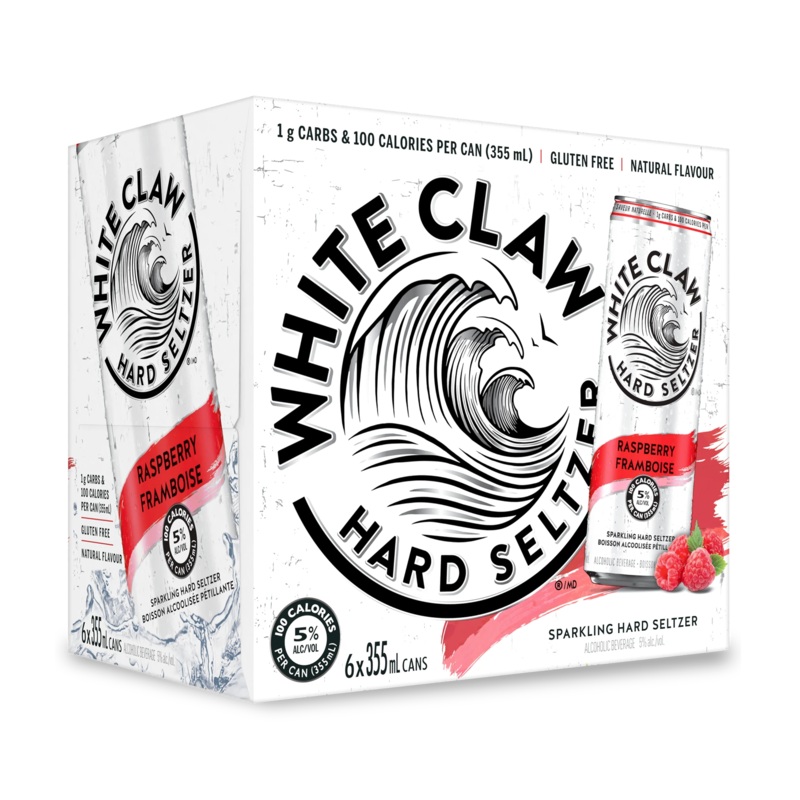 WHITE CLAW HARD SELTZER RASPBERRY 355ML 6PK CAN @ Kelowna [1029995] 2130 ml