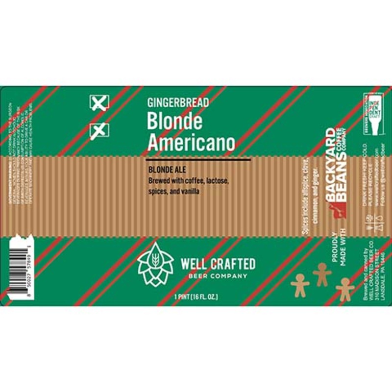 Well Crafted Gingerbread Blonde Americano Blonde Ale 16OZ SINGLE CAN