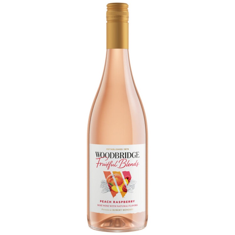 WOODBRIDGE FRUITFUL BLENDS PEACH RASPBERRY FLAVORED WINE 750ML 750ML