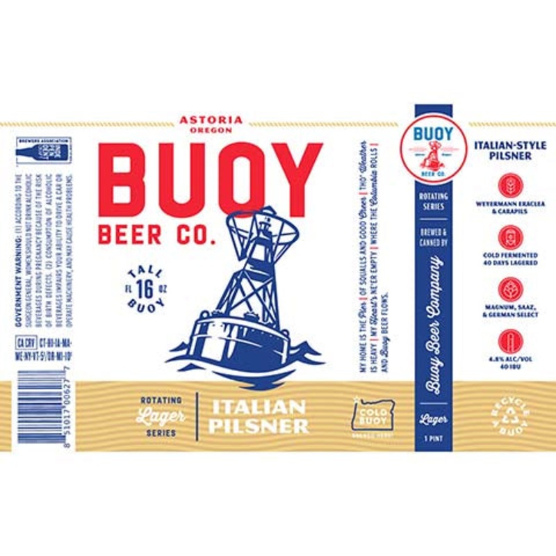 Buoy Italian Pilsner 16OZ SINGLE CAN