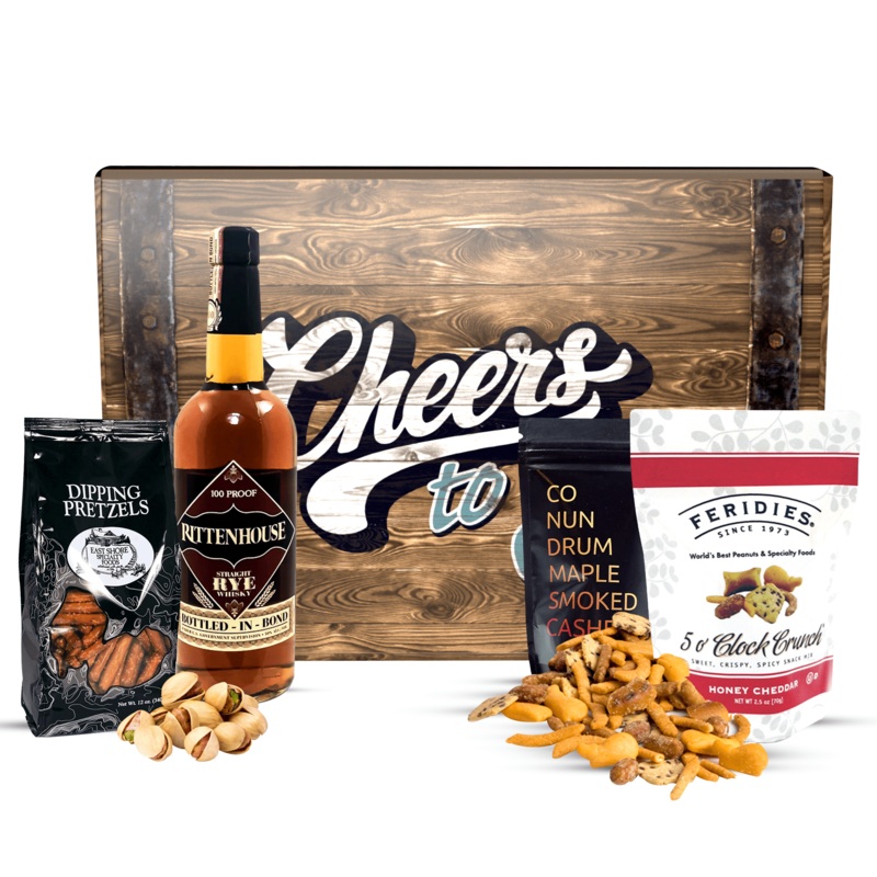Rittenhouse Rye Whiskey Gift Basket Cheers