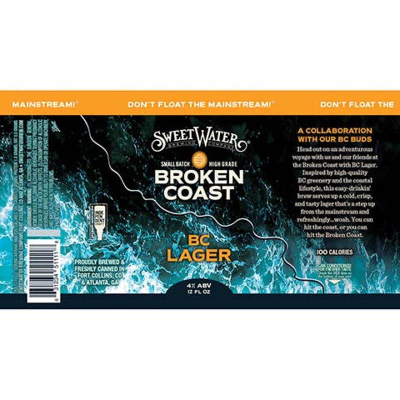 Sweetwater Broken Coast BC Lager 12OZ SINGLE CAN