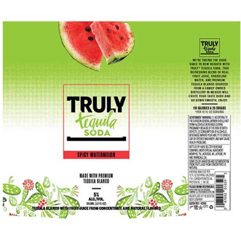 Truly Spicy Watermelon Tequila Soda 12OZ SINGLE BTL