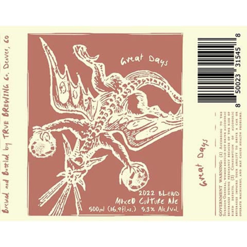 TRVE Great Days Mixed Culture Ale 500ML BTL