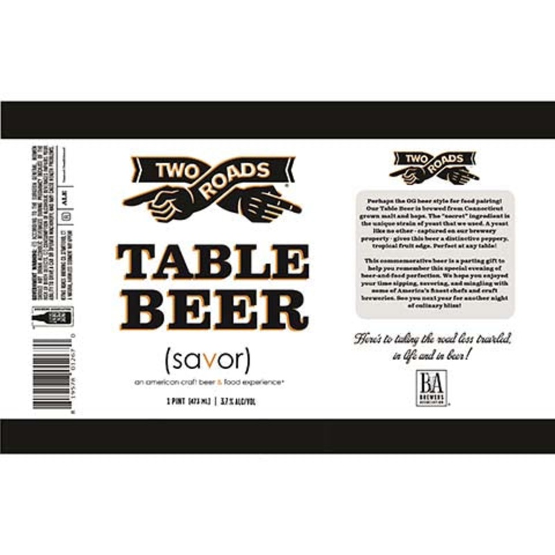 Two Roads Savor Table Beer 2022 16OZ SINGLE CAN
