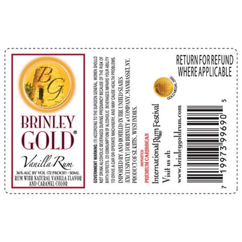 Brinley Gold Vanilla Rum 50ML BTL