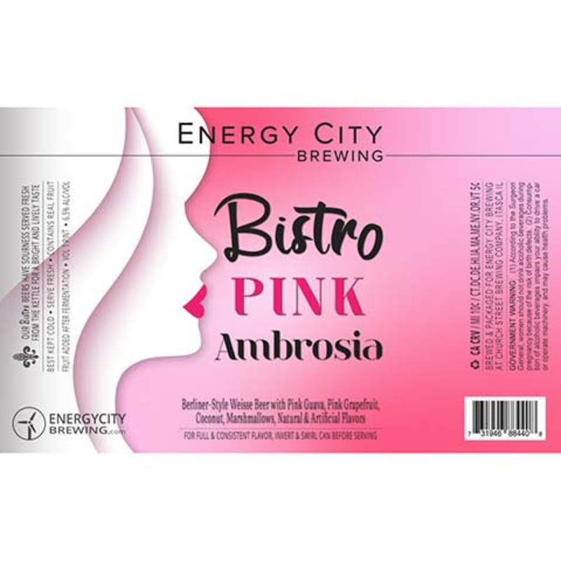 Energy City Bistro Pink Ambrosia Berliner Weisse Beer 16OZ SINGLE CAN