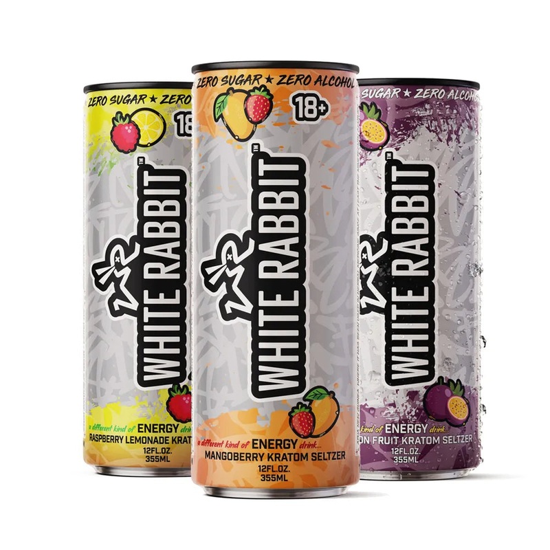 White Rabbit Kratom Energy Drink Cherry Bomb 12oz Can