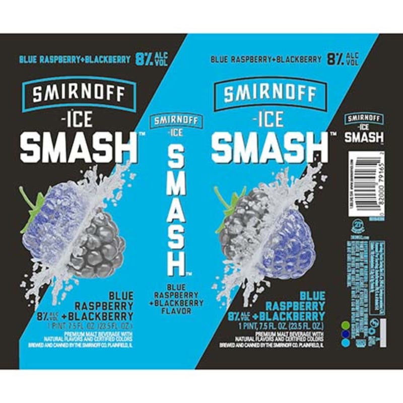 Smirnoff Ice Smash Blue Raspberry + Blackberry 23.5OZ SINGLE CAN
