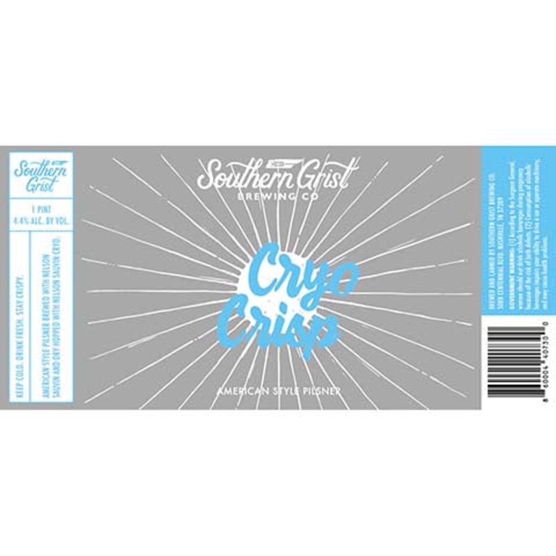 Southern Grist Cryo Crisp Pilsner 16OZ SINGLE CAN