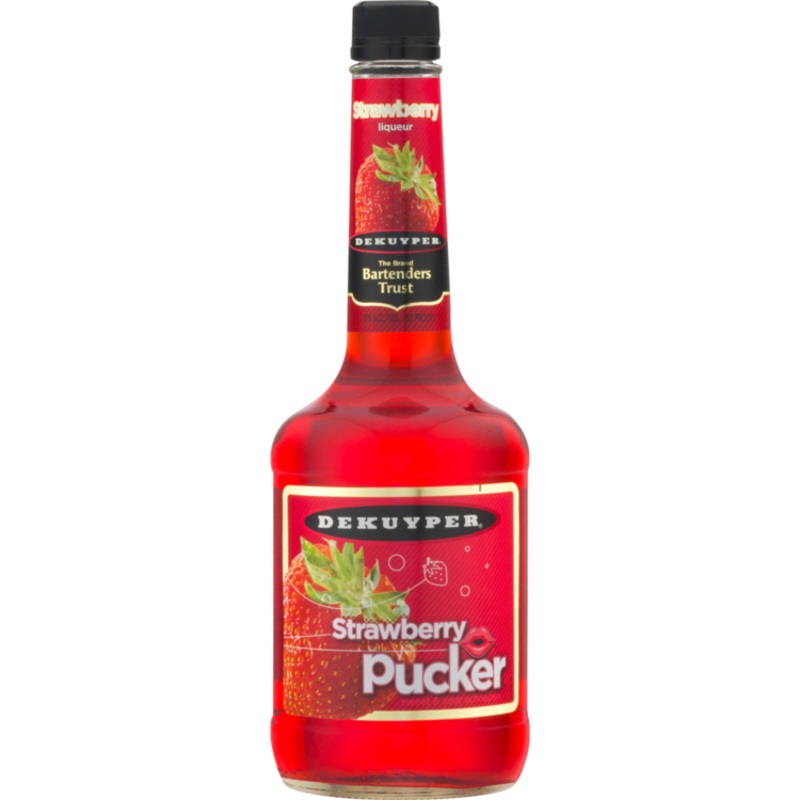 DEKUYPER SOUR STRAWBERRY SCHNAPPS PUCKER 30 750ML 750ML