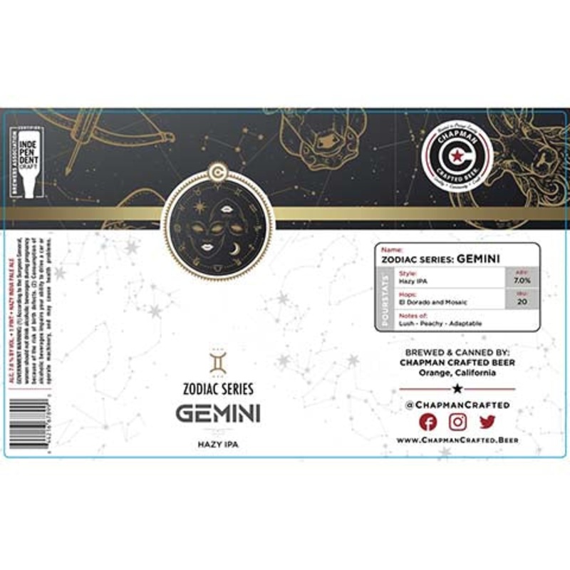 Chapman Crafted Zodiac Series Gemini Hazy IPA 16OZ SINGLE CAN