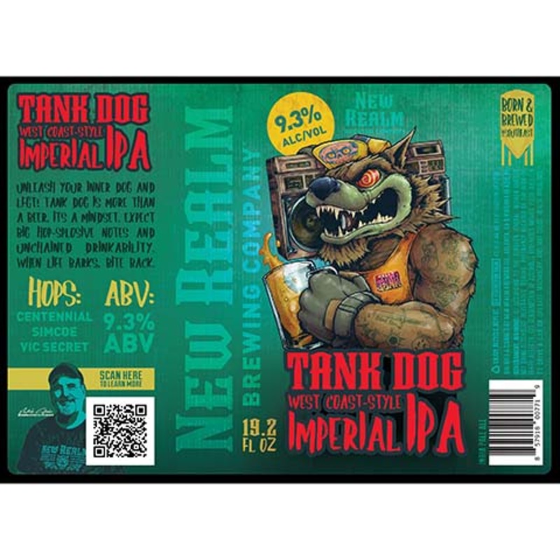 New Realm Tank Dog West Coast Imperial IPA 16OZ SINGLE CAN