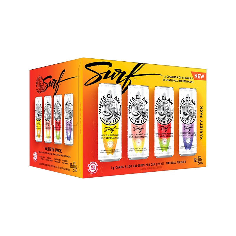 WHITE CLAW HARD SELTZER SURF MIXER 355ML 12PK CAN @ Kelowna [1045529] 4260 ml