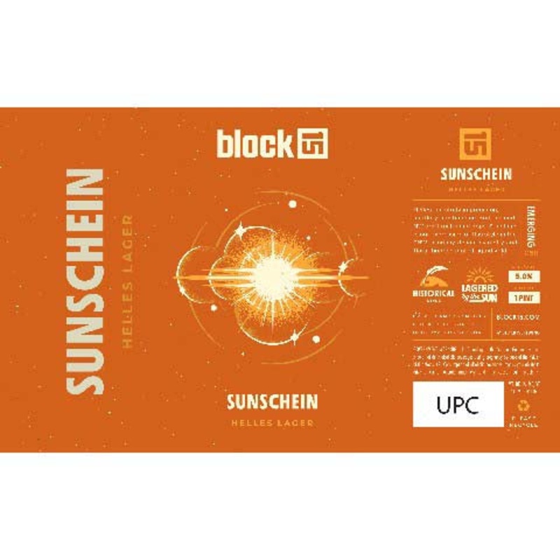 Block 15 Sunchein Helles Lager 16OZ SINGLE CAN