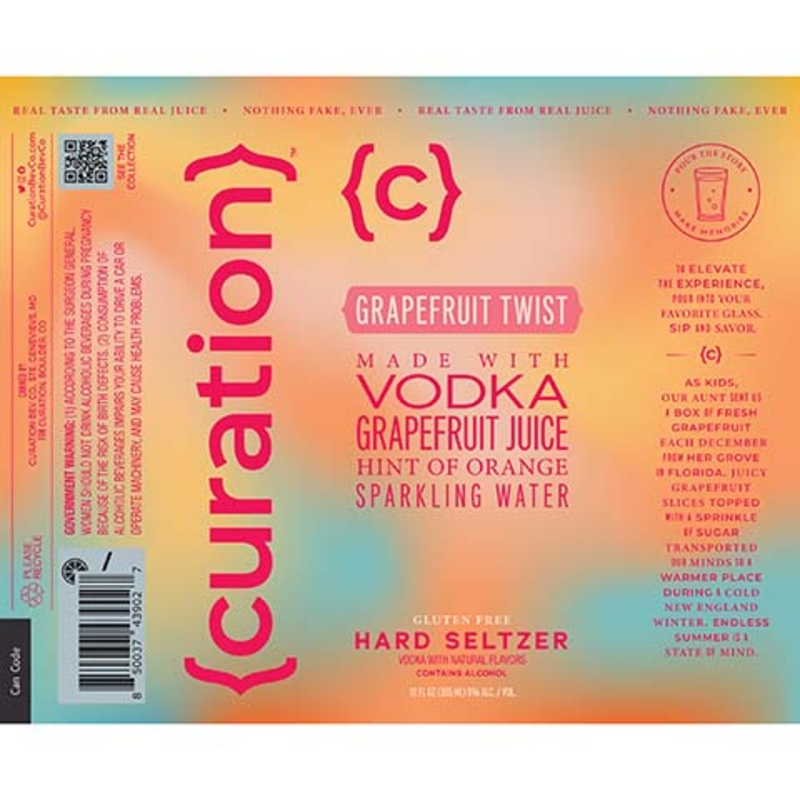 Curation Grapefruit Twist Hard Seltzer 12OZ SINGLE CAN