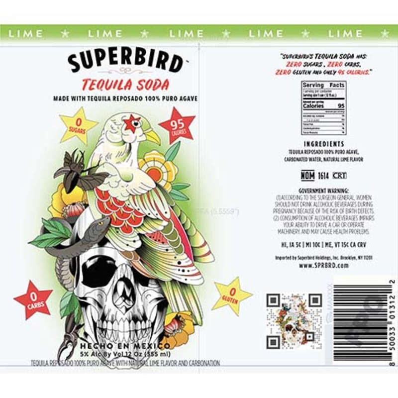 Superbird Tequila Soda Lime 12OZ SINGLE CAN