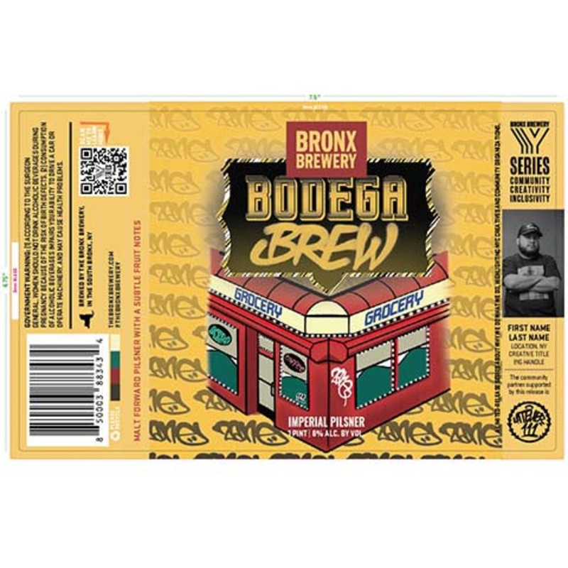 Bronx Bodega Brew Imperial Pilsner 16OZ SINGLE CAN