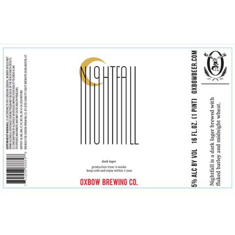 Oxbow Nightfall Dark Lager 16OZ SINGLE CAN
