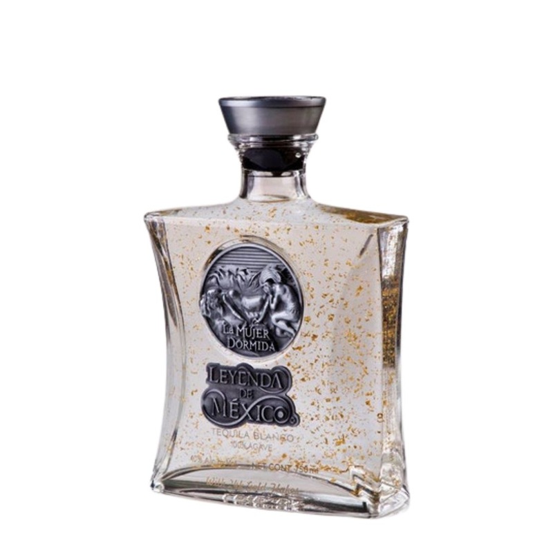 Tequila Leyenda De Mexico Blanco with Gold Flakes (La Mujer Dormida) 750mL