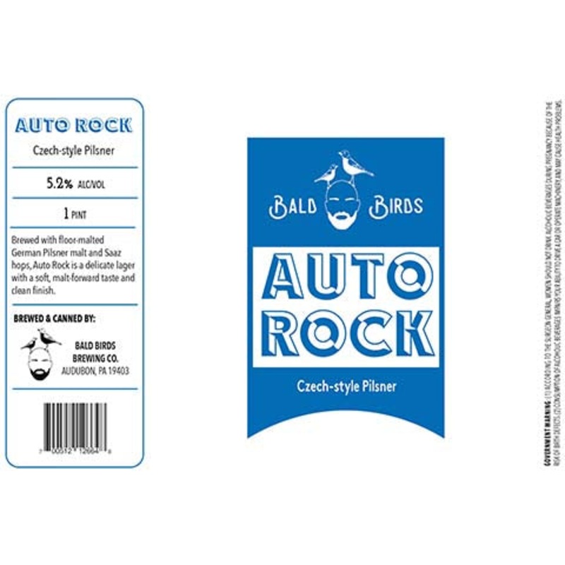 Bald Birds Auto Rock Pilsner 16OZ SINGLE CAN