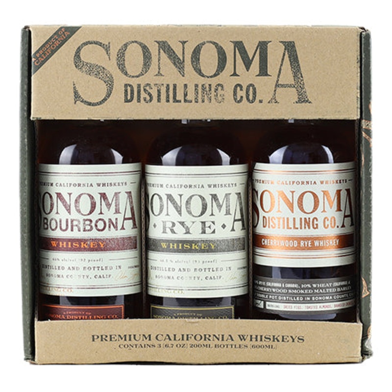Sonoma Distilling Co. California Whiskey 3-Pack 3PK 200ML BTL
