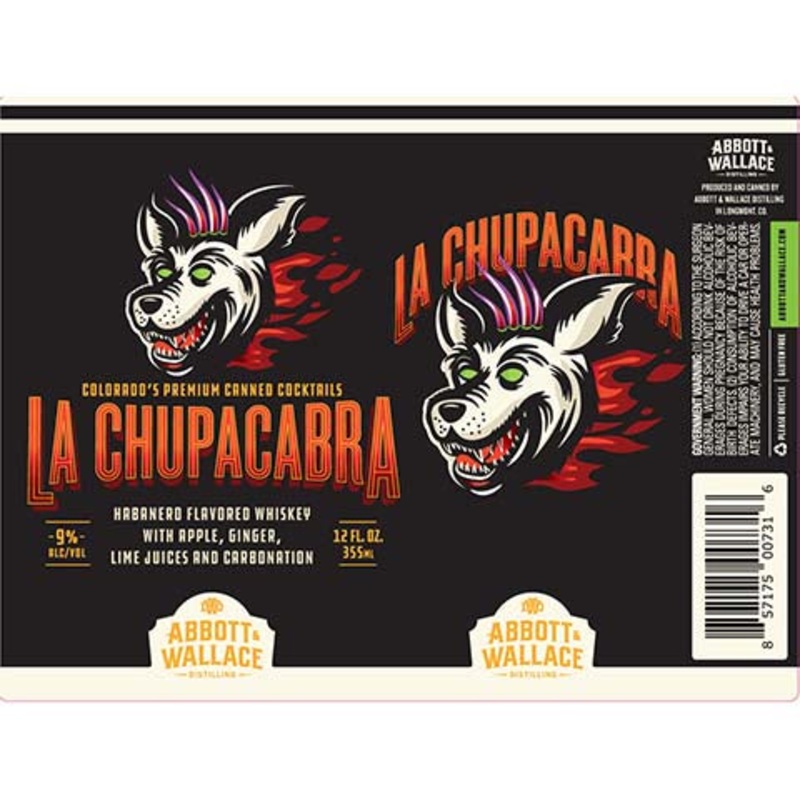 Abbott & Wallace La Chupacabra Whiskey 12OZ SINGLE CAN