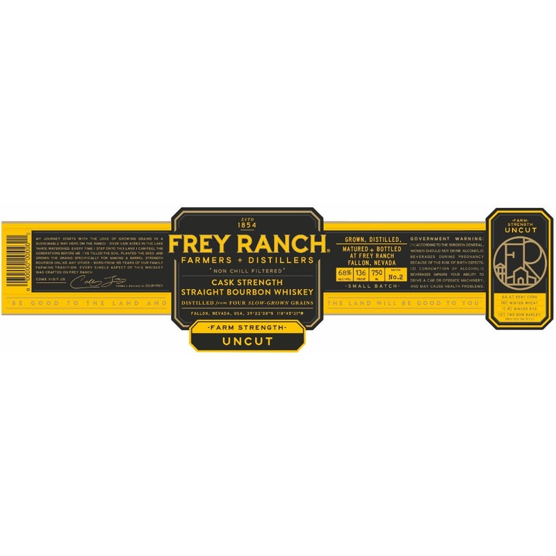 Frey Ranch Farm Strength Uncut Cask Strength Straight Bourbon