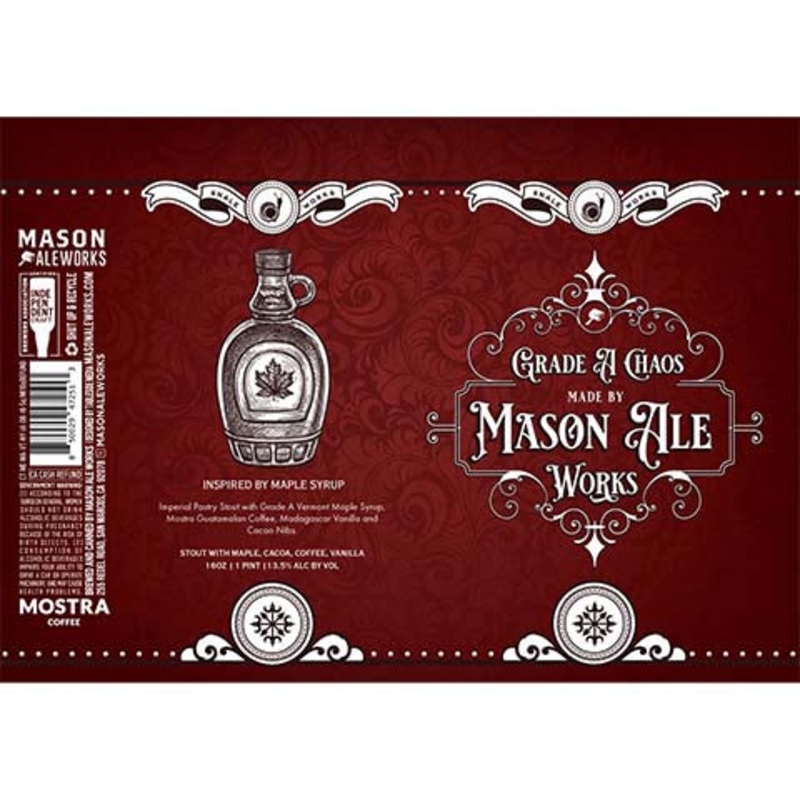 Mason Aleworks Grade A Chaos Imperial Pastry Stout 16OZ SINGLE CAN