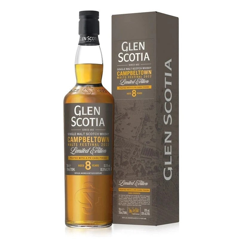 Glen Scotia Campbeltown ‘Malts Festival’ 2022 Peated PX Cask Finish 8 Year Old Single Malt Scotch Whisky 750ML BTL