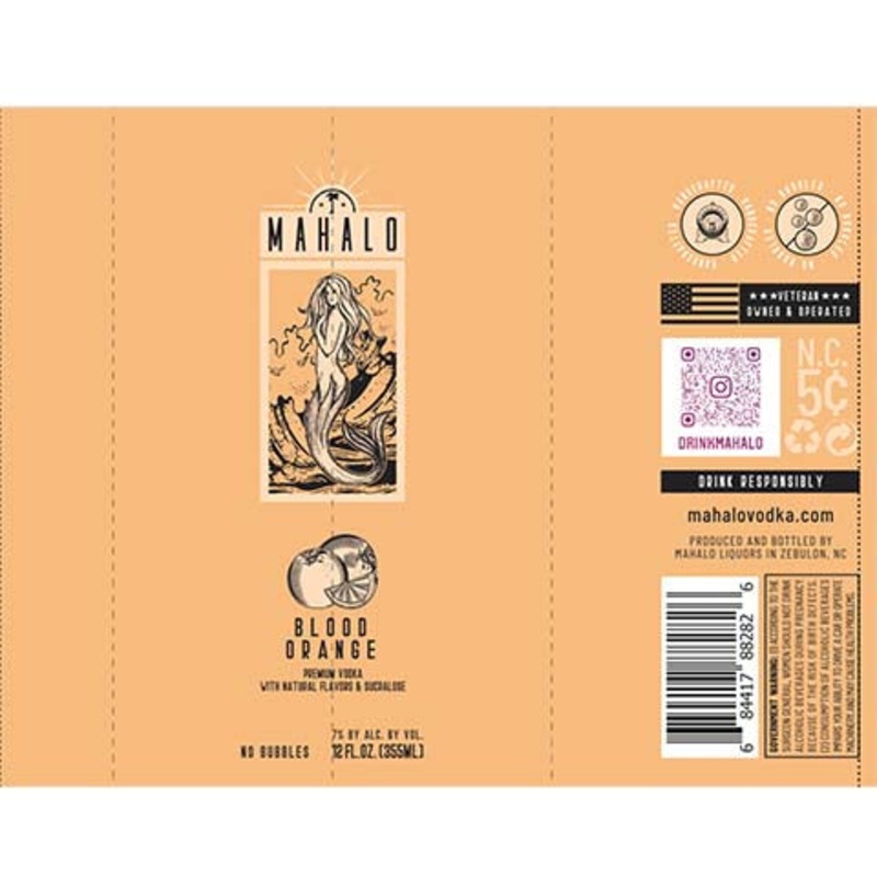 Mahalo Blood Orange 12OZ SINGLE BTL
