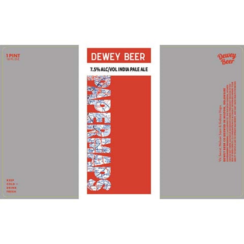 Dewey Beer Papermaps IPA 16OZ SINGLE CAN