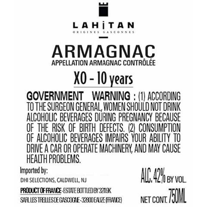 Lahitan XO-10 Years Armagnac 750ML BTL