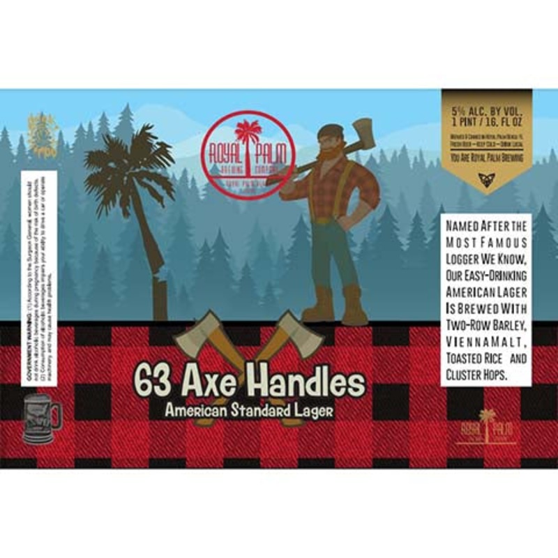 Royal Palm 63 Axe Handles Lager 16OZ SINGLE CAN