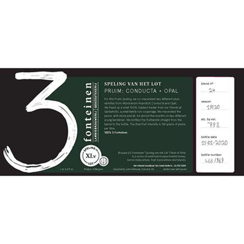 3 Fonteinen Svhl Pruim: Conducta Opal 750ML BTL