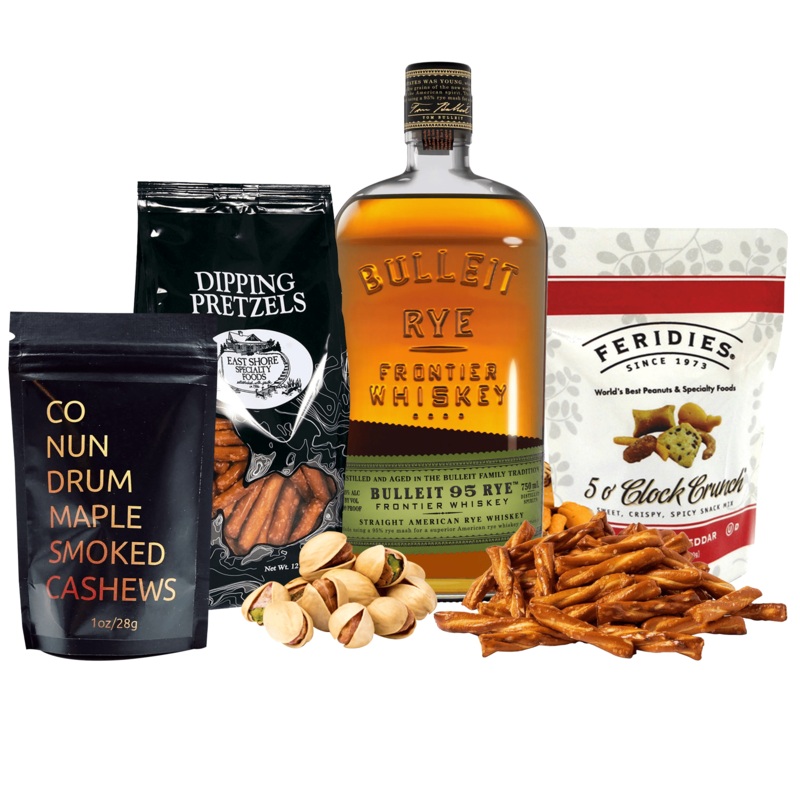 Bulleit Rye Whiskey Gift Basket Cheers