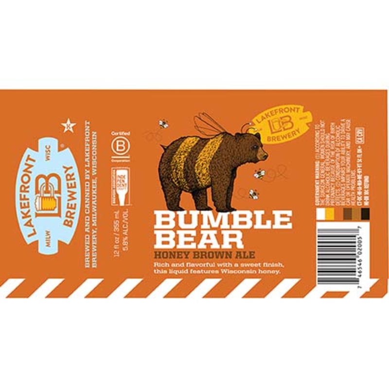 Lakefront Bumble Bear Honey Brown Ale 12OZ SINGLE CAN