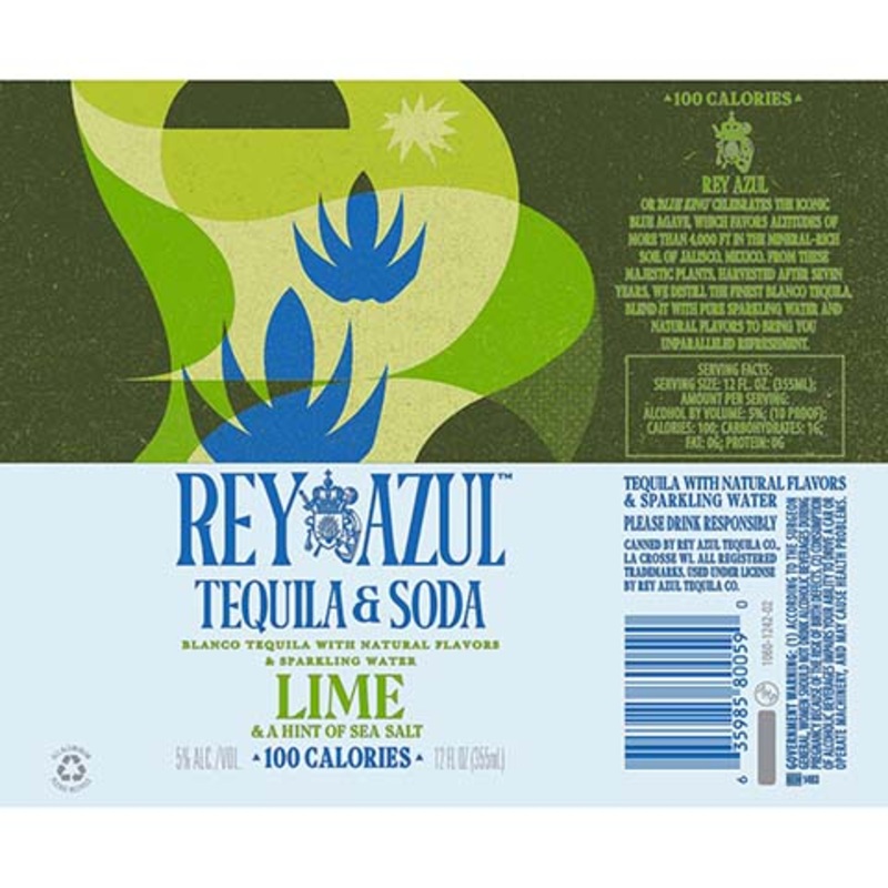Rey Azul Tequila & Soda Lime 12OZ SINGLE CAN