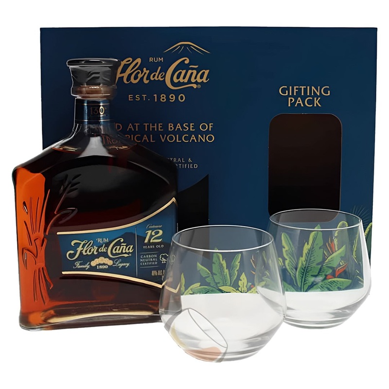 Flor de Caa Centenario 12 Year Old Rum 700ml Gift Pack