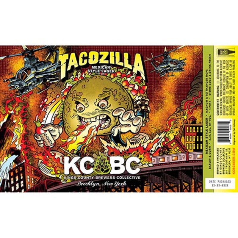 Kings County Brewers Collective Tacozilla Lager 16OZ SINGLE CAN