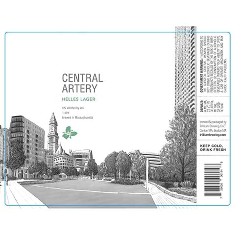 Trillium Central Artery Helles Lager 16OZ SINGLE CAN