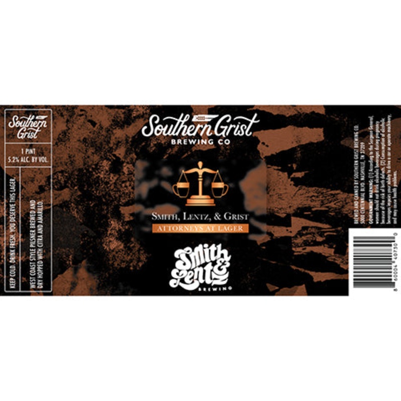 Southern Grist Smith, Lentz, & Grist: Attorneys At Lager 16OZ SINGLE CAN