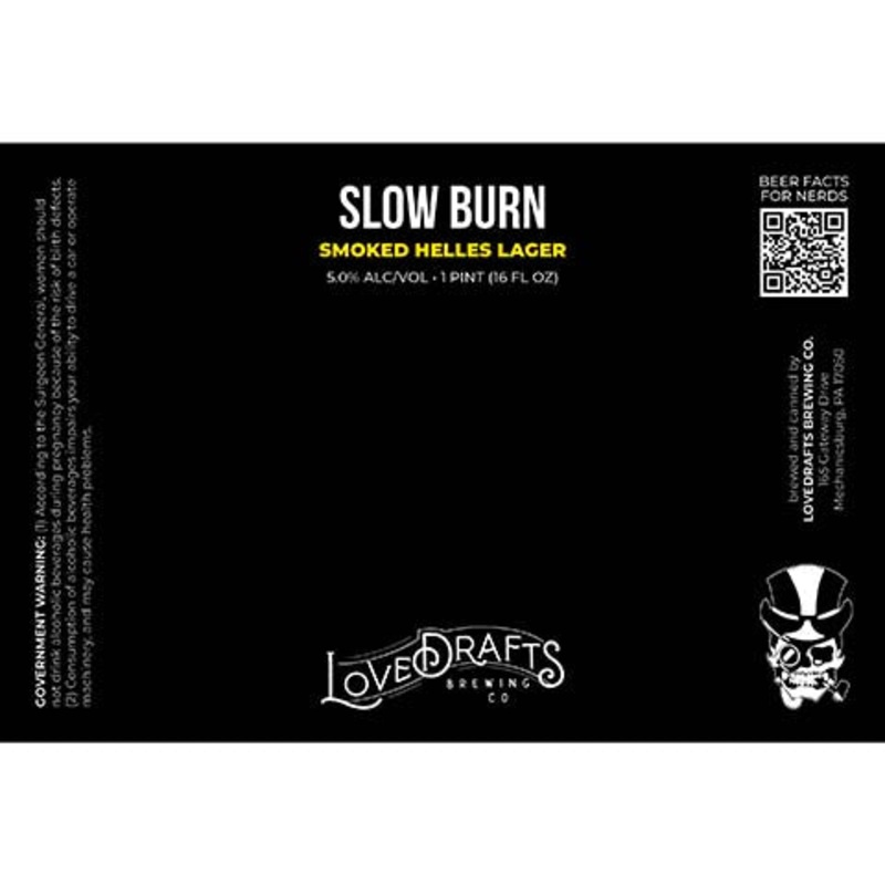 Lovedrafts Slow Burn Helles Lager 16OZ SINGLE CAN