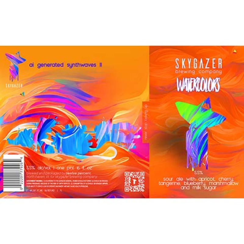 Skygazer Watercolors AI Generated Synthwaves II Sour Ale 16OZ SINGLE CAN