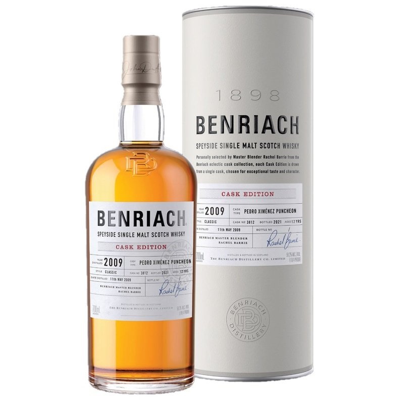Benriach 2009 Cask #3812 Pedro Ximenez Puncheon 12 Year Old Speyside Single Malt Scotch Whisky 700ML BTL